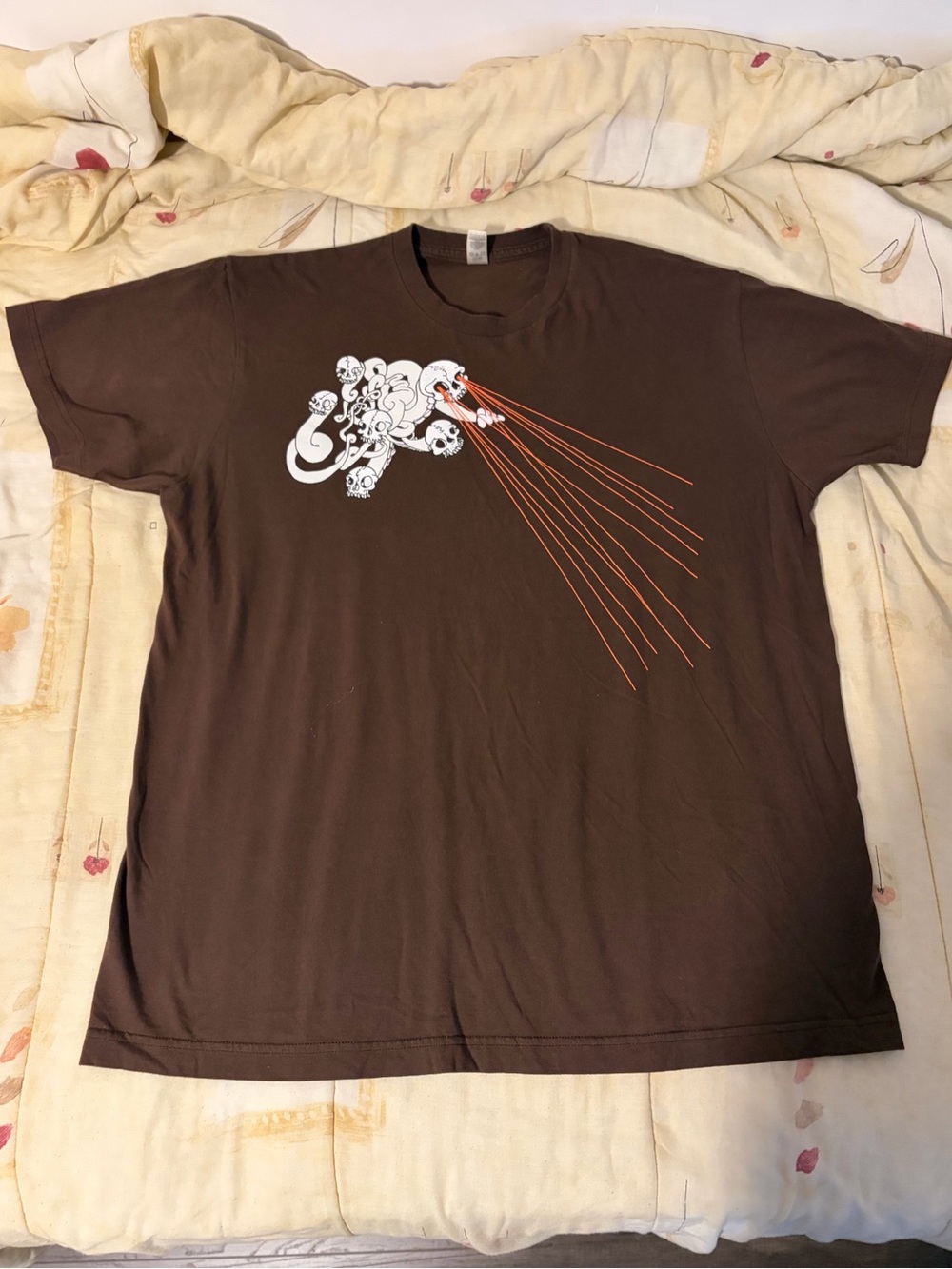 Skull snake laser tee brown (XL)